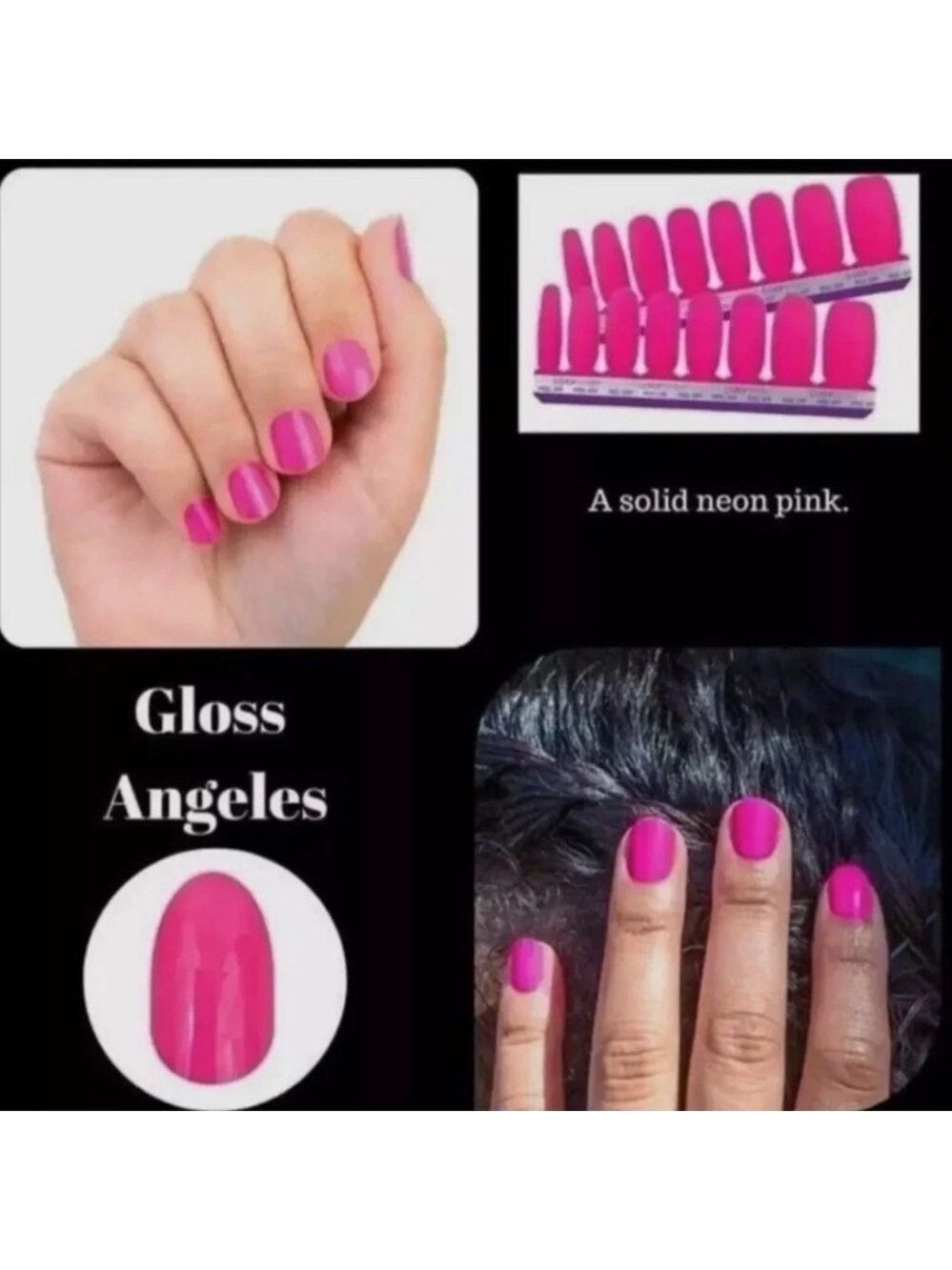 Color Street Gloss Angeles Neon Pink Nail Wraps. Sealed